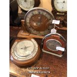 *SMITHS ART DECO MANTEL CLOCK; TWO BAROMETERS WITHIN HORSESHOES / LOCATED AT VICTORIA ANTIQUES,