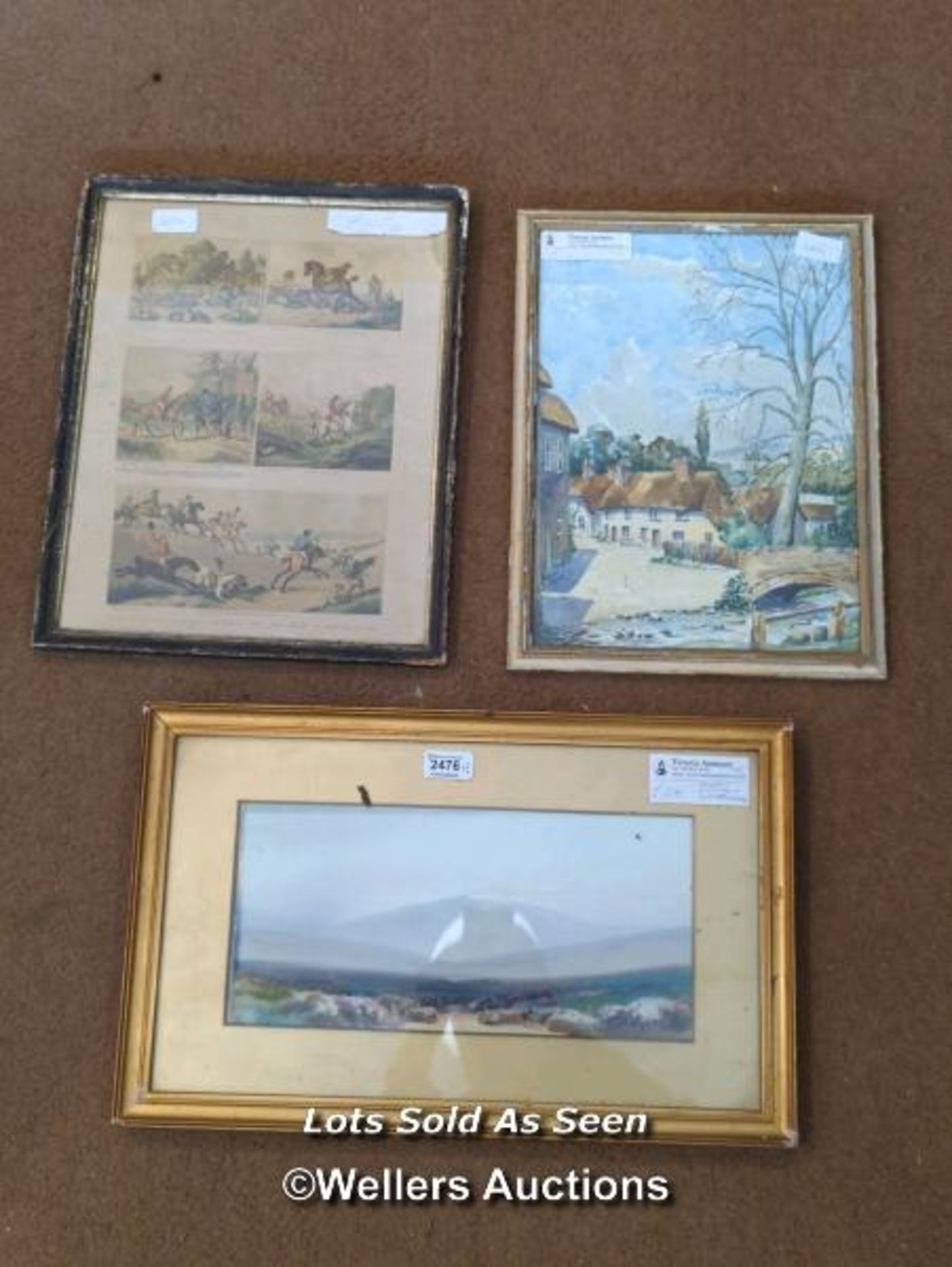 *WATERCOLOUR OF DARTMOOR, ANDOTHER WATERCOLOUR AND A PRINT / LOCATED AT VICTORIA ANTIQUES,