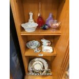 *ASSORTED GLASSWARE AND CERAMICS INCL. FROG JEWELLERY BOX / LOCATED AT VICTORIA ANTIQUES,