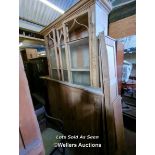 PINE CUPBOARD TOP WITH TWO DOORS, 50 X 15 X 44 INCHES / LOCATED AT VICTORIA ANTIQUES, WADEBRIDGE,