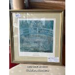 *SMALL MONET PRINT, WATER LILY POND / LOCATED AT VICTORIA ANTIQUES, WADEBRIDGE, PL27 7DD