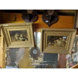 *TWO FRAMED PRINTS OF CATS & DOGS IN MATCHING FRAMES, AFTER U.G. WOODHOUSE, 26.5 X 17.5CM /