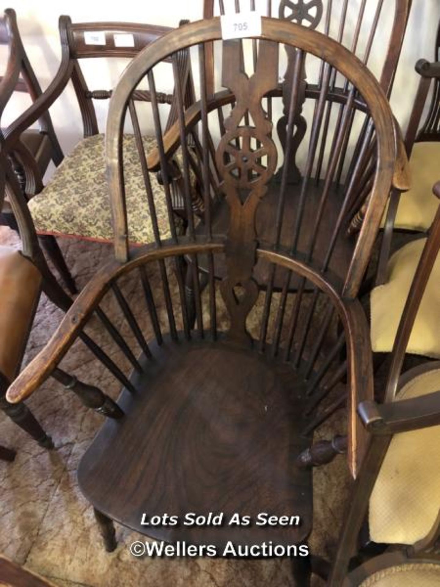 *19TH CENTURY HIGH BACK WINDSOR CHAIR / LOCATED AT VICTORIA ANTIQUES, WADEBRIDGE, PL27 7DD