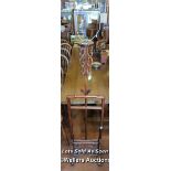 *CHINESE HARDWOOD STANDARD LAMP, 138CM NOT INCUDING ELECTICAL FITTING / LOCATED AT VICTORIA