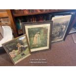 *THREE OLD PRINTS, TWO FRAMED AND GLAZED / LOCATED AT VICTORIA ANTIQUES, WADEBRIDGE, PL27 7DD