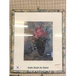 *FRAMED AND GLAZED FLORAL PRINT, 53 X 63.5CM / LOCATED AT VICTORIA ANTIQUES, WADEBRIDGE, PL27 7DD