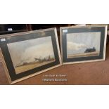 *DAVID GREEN, PAIR OF AGRICULTURAL WATERCOLOURS, ONE WITH TRACTION ENGINE, SIGNED, DATED 1971, 33
