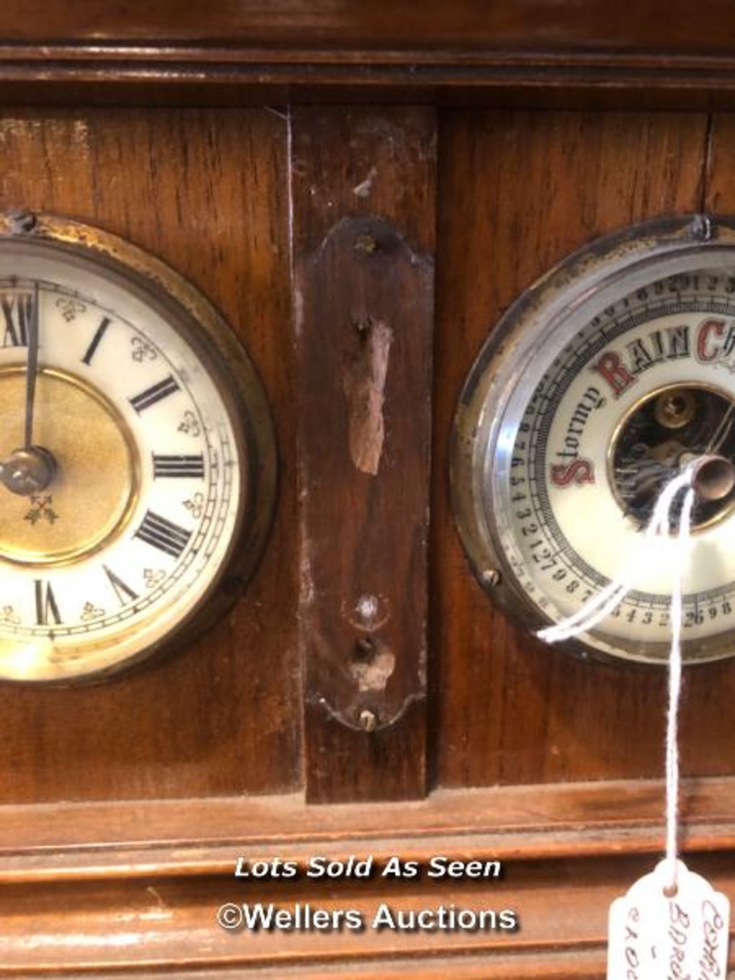 *MAHOGANY CASED CLOCK AND BAROMETER / LOCATED AT VICTORIA ANTIQUES, WADEBRIDGE, PL27 7DD - Image 4 of 4