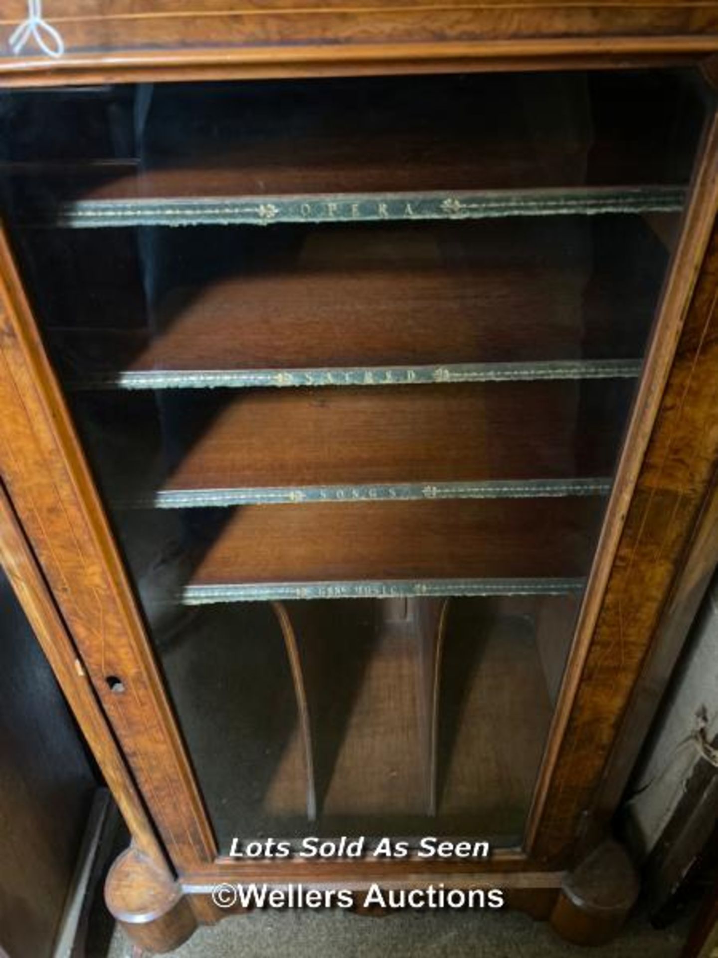 *VICTORIAN INLAID MUSIC CABINET, 58 X 40.5 X 104CM / LOCATED AT VICTORIA ANTIQUES, WADEBRIDGE, - Image 3 of 3