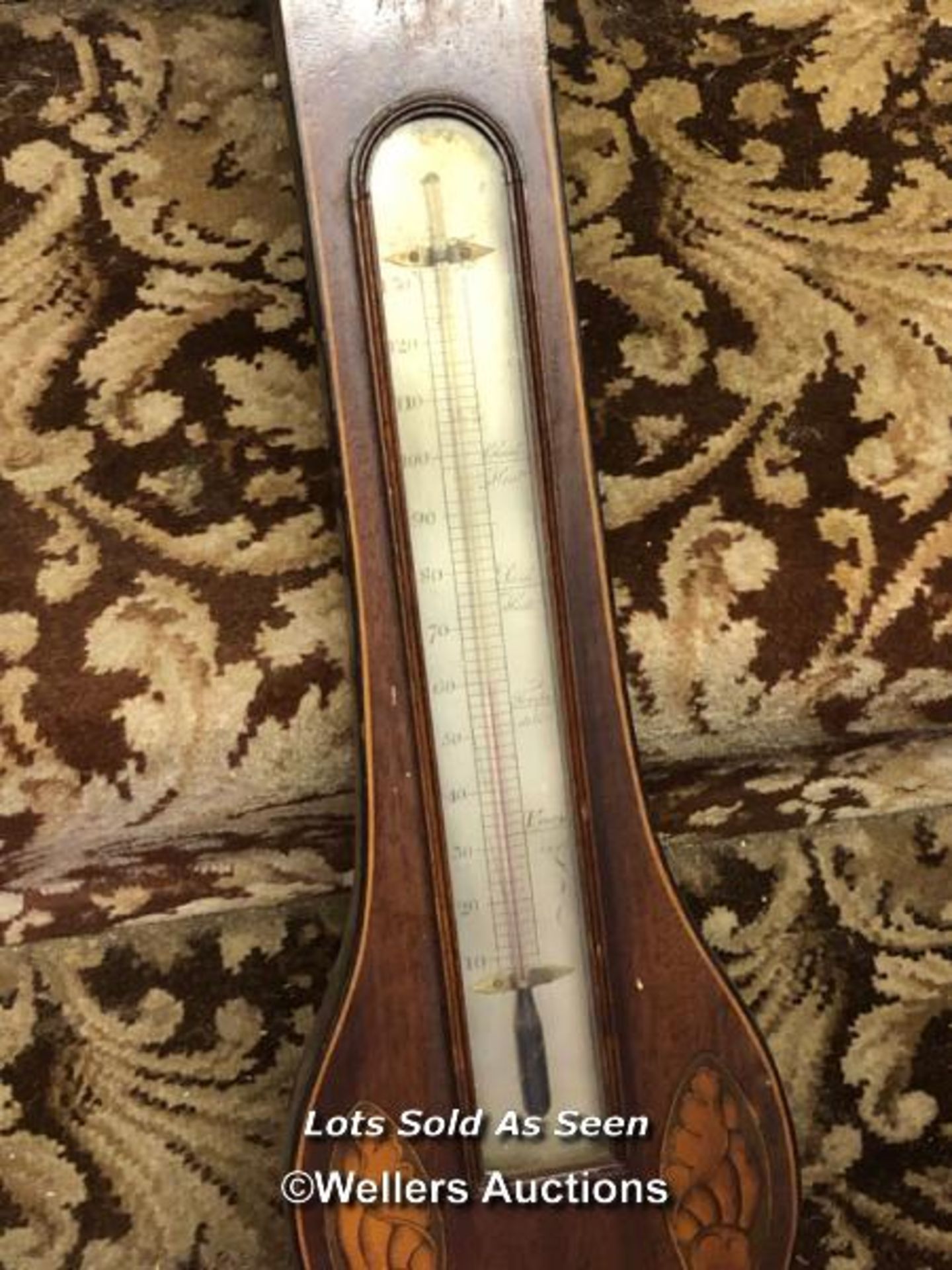 *INLAID MAHOGANY BANJO BAROMETER BY P BORINI / LOCATED AT VICTORIA ANTIQUES, WADEBRIDGE, PL27 7DD - Image 3 of 4