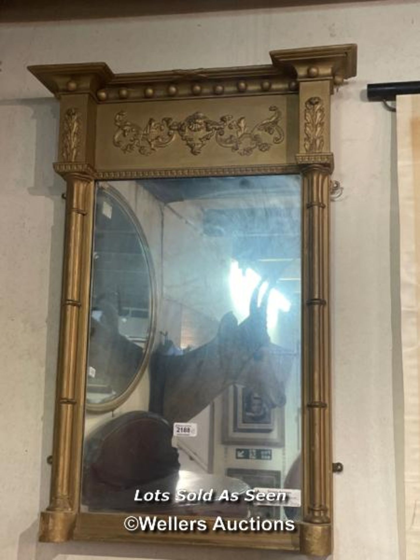 *RECTANGULAR GILT PIER GLASS / LOCATED AT VICTORIA ANTIQUES, WADEBRIDGE, PL27 7DD