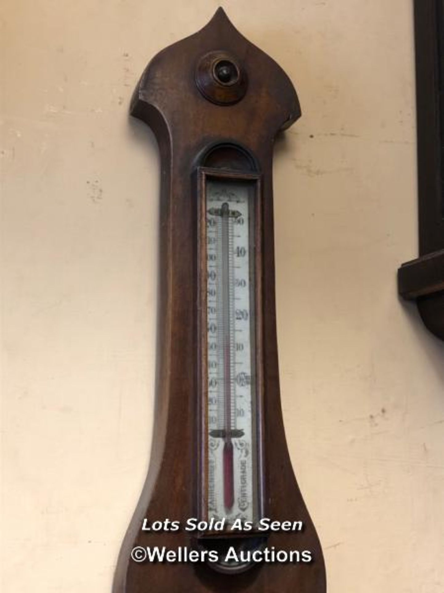 *WALNUT ANEROID BAROMETER / LOCATED AT VICTORIA ANTIQUES, WADEBRIDGE, PL27 7DD - Image 3 of 3