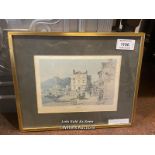*FRAMED AND GLAZED HAND COLOURED LITHOGRAPH PRINT BY MONTEGUE WEBB, 30 X 21CM / LOCATED AT