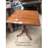 SQUARE GEORGIAN TRIFOLD TABLE, 23.5 X 23.5 X 29 INCHES / LOCATED AT VICTORIA ANTIQUES, WADEBRIDGE,