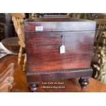 *REGENCY ROSEWOOD SARCOPHAGUS WINE COOLER, 47 X 40CM / LOCATED AT VICTORIA ANTIQUES, WADEBRIDGE,