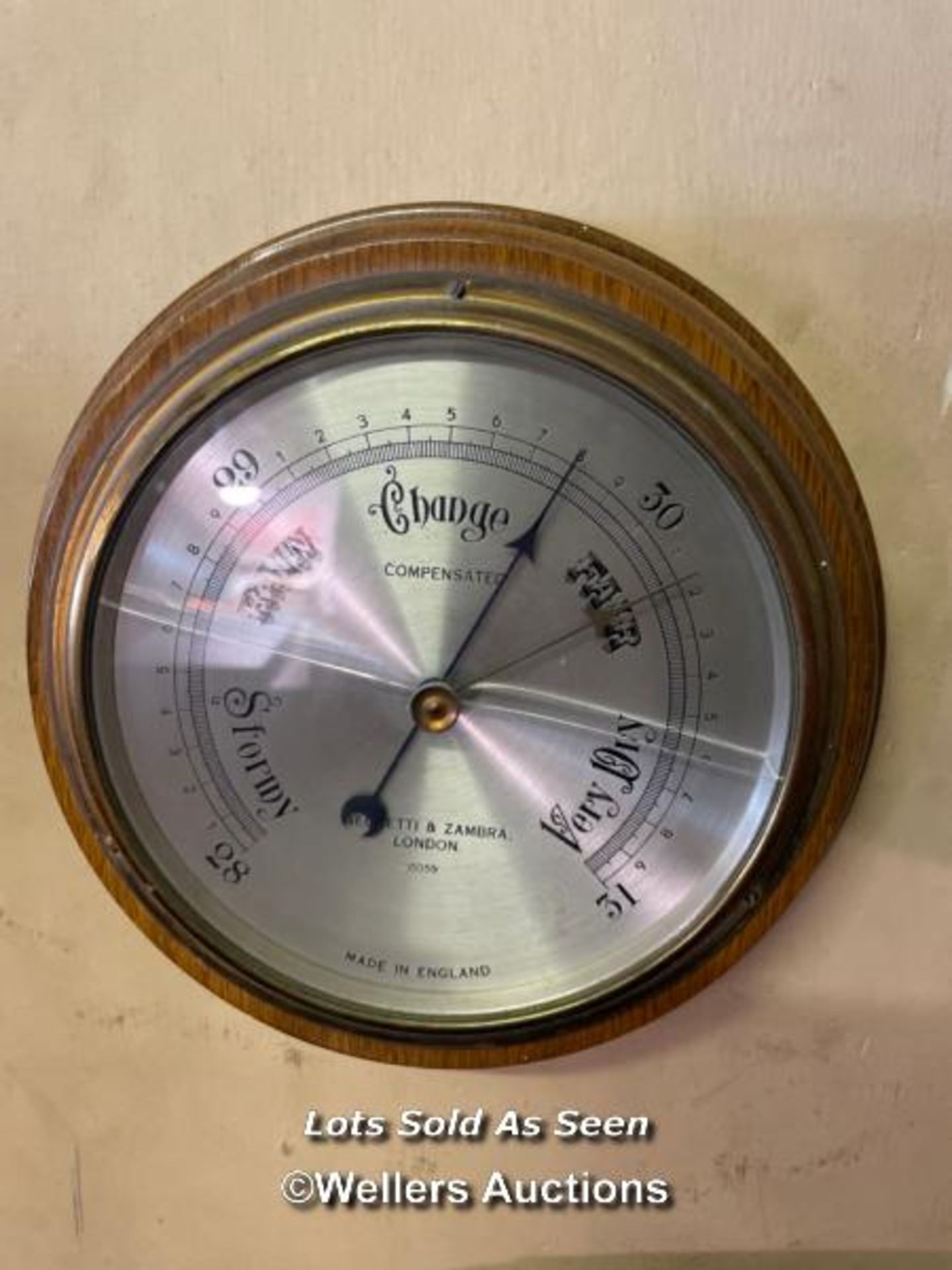 *NEGRETTI & ZAMBRA COMPENSATED BAROMETER, NO 15059 / LOCATED AT VICTORIA ANTIQUES, WADEBRIDGE, - Image 2 of 2