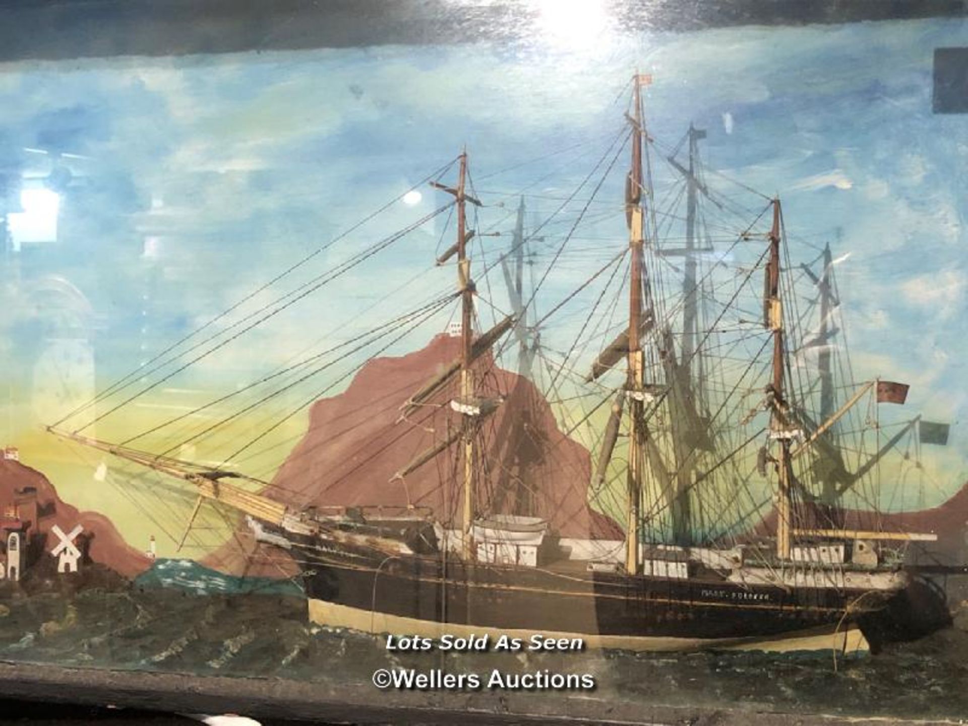 *CASED MODEL OF A TALL SHIP "MARY FOREVER" , 43 X 77 X 20CM / LOCATED AT VICTORIA ANTIQUES, - Image 2 of 4