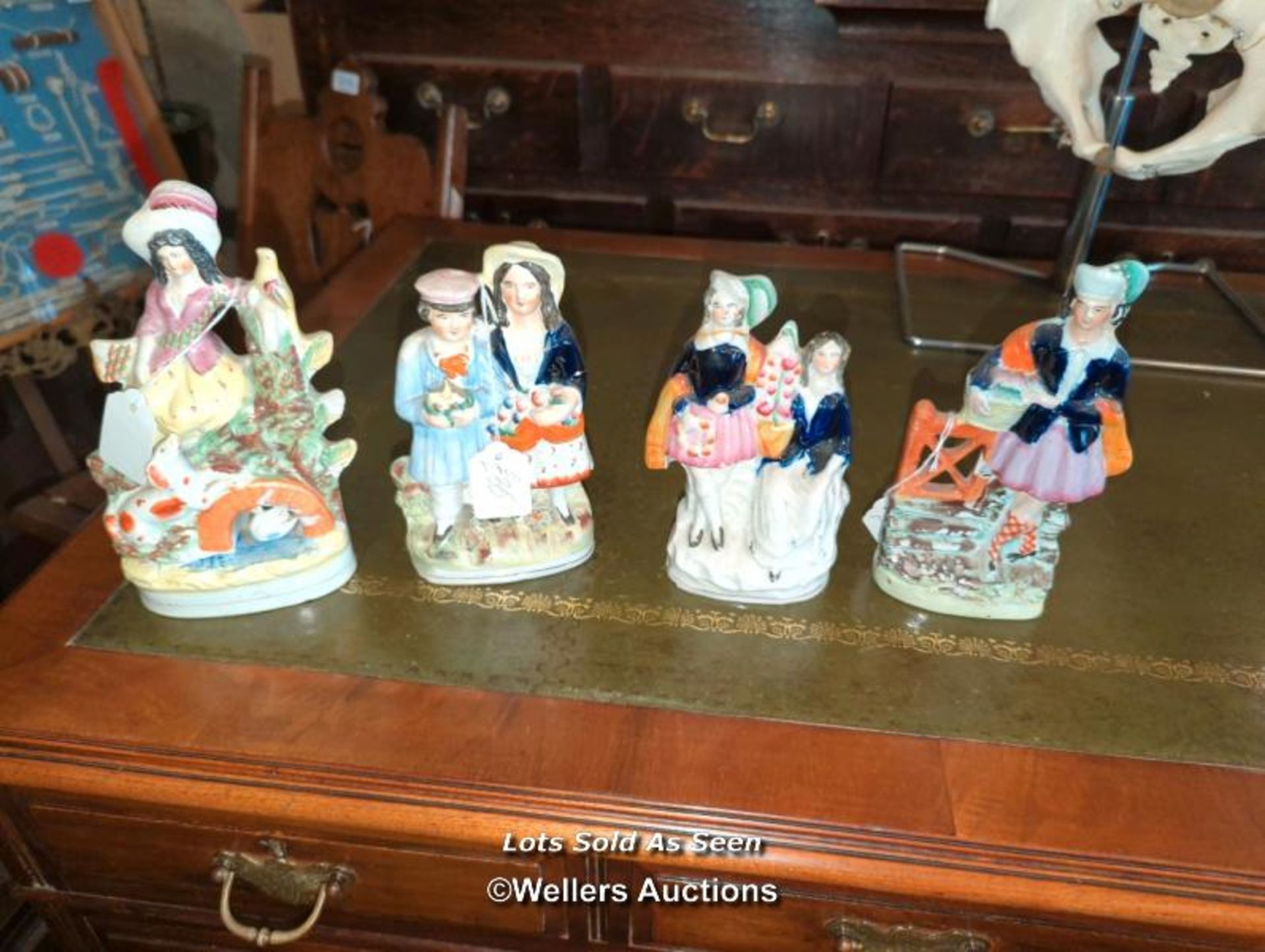 *FOUR STAFFORDSHIRE FIGURES / LOCATED AT VICTORIA ANTIQUES, WADEBRIDGE, PL27 7DD