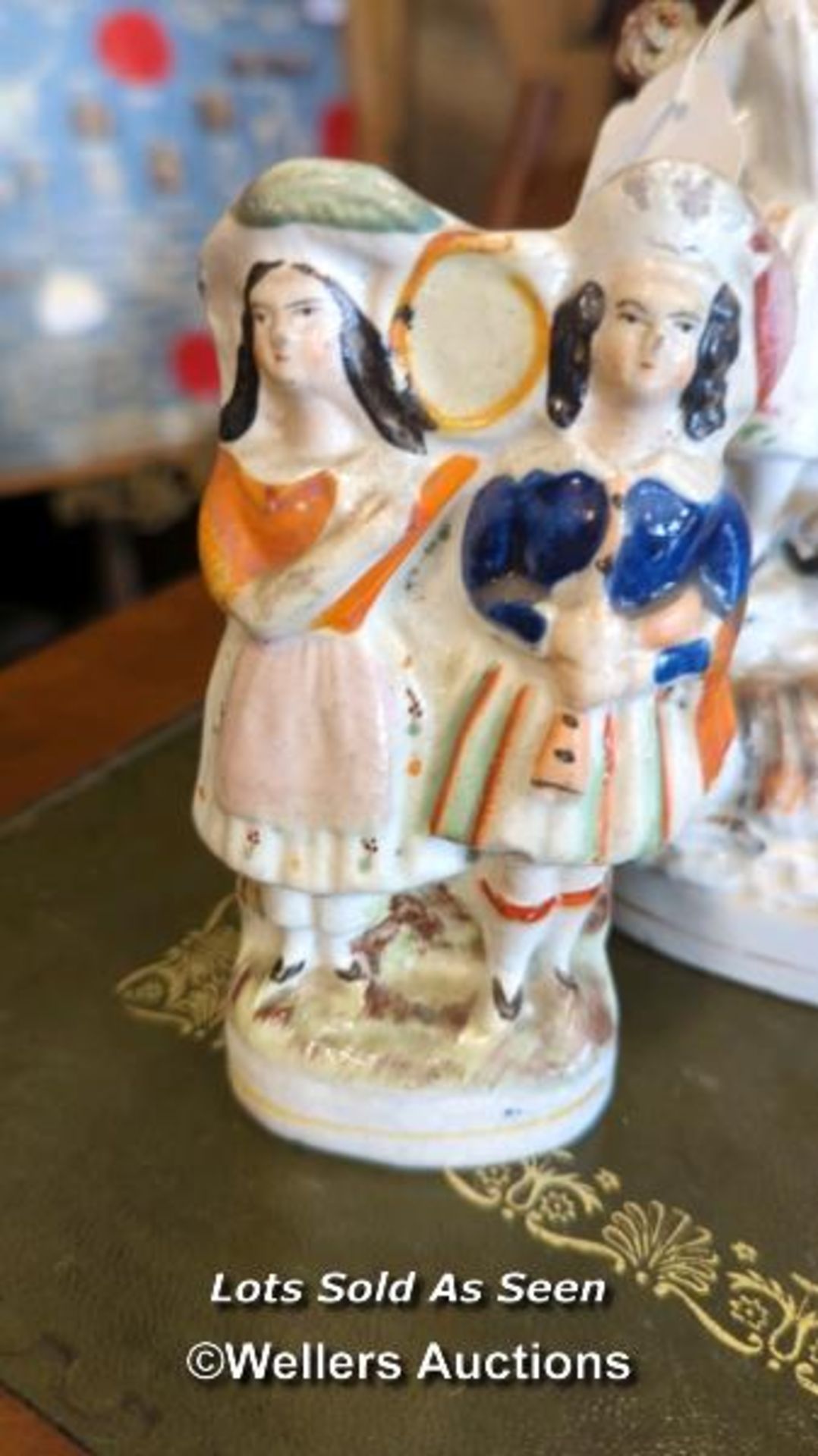 *FIVE STAFFORDSHIRE FLATBACK FIGURES INCLUDING A PAIR / LOCATED AT VICTORIA ANTIQUES, WADEBRIDGE, - Image 2 of 6