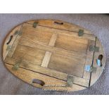 *BRASS MOUNTED OAK BUTLER'S TRAY / LOCATED AT VICTORIA ANTIQUES, WADEBRIDGE, PL27 7DD