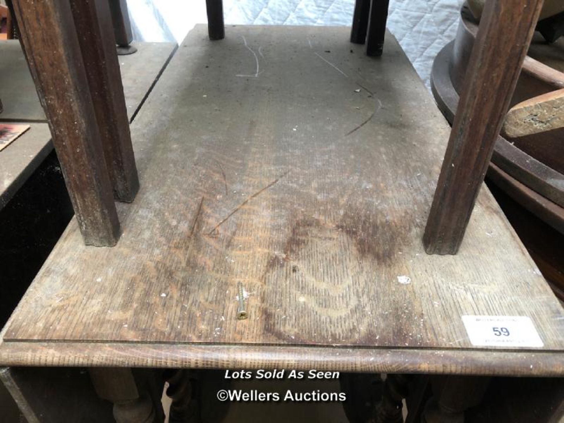 DROP LEAF TABLE, 41.5 X 60 X 29.5 INCHES, FULLY EXTENDED / LOCATED AT VICTORIA ANTIQUES, WADEBRIDGE, - Image 2 of 3