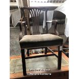 UPHOLSTERED CARVER CHAIR WITH VELVET SEAT / LOCATED AT VICTORIA ANTIQUES, WADEBRIDGE, PL27 7DD