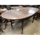 MAHOGANY OVAL DINING TABLE, 66 X 39 X 30 INCHES / LOCATED AT VICTORIA ANTIQUES, WADEBRIDGE, PL27