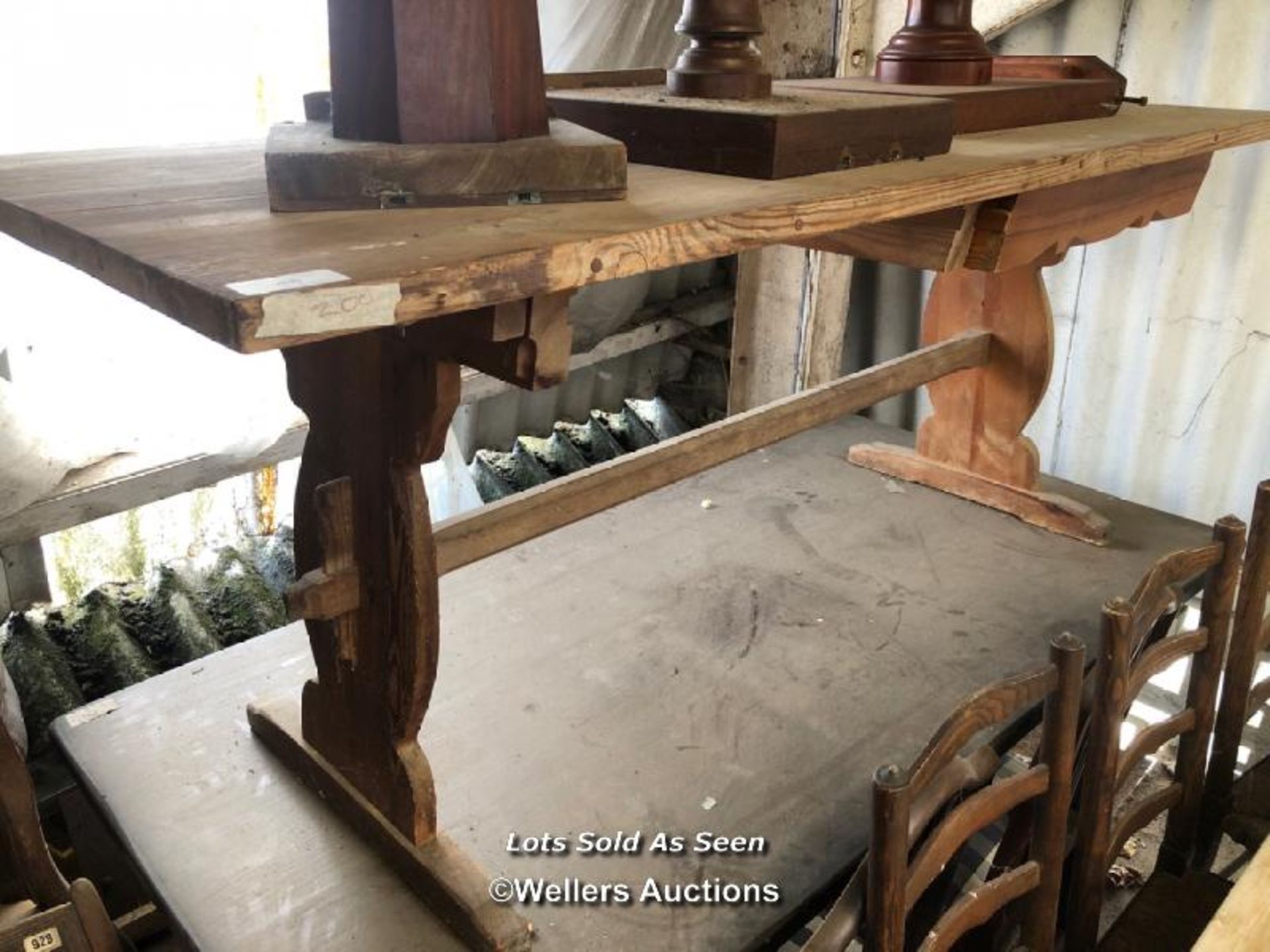 PINE TABLE WITH ONE DRAWER, 71 X 29.5 X 30 INCHES / LOCATED AT VICTORIA ANTIQUES, WADEBRIDGE, PL27