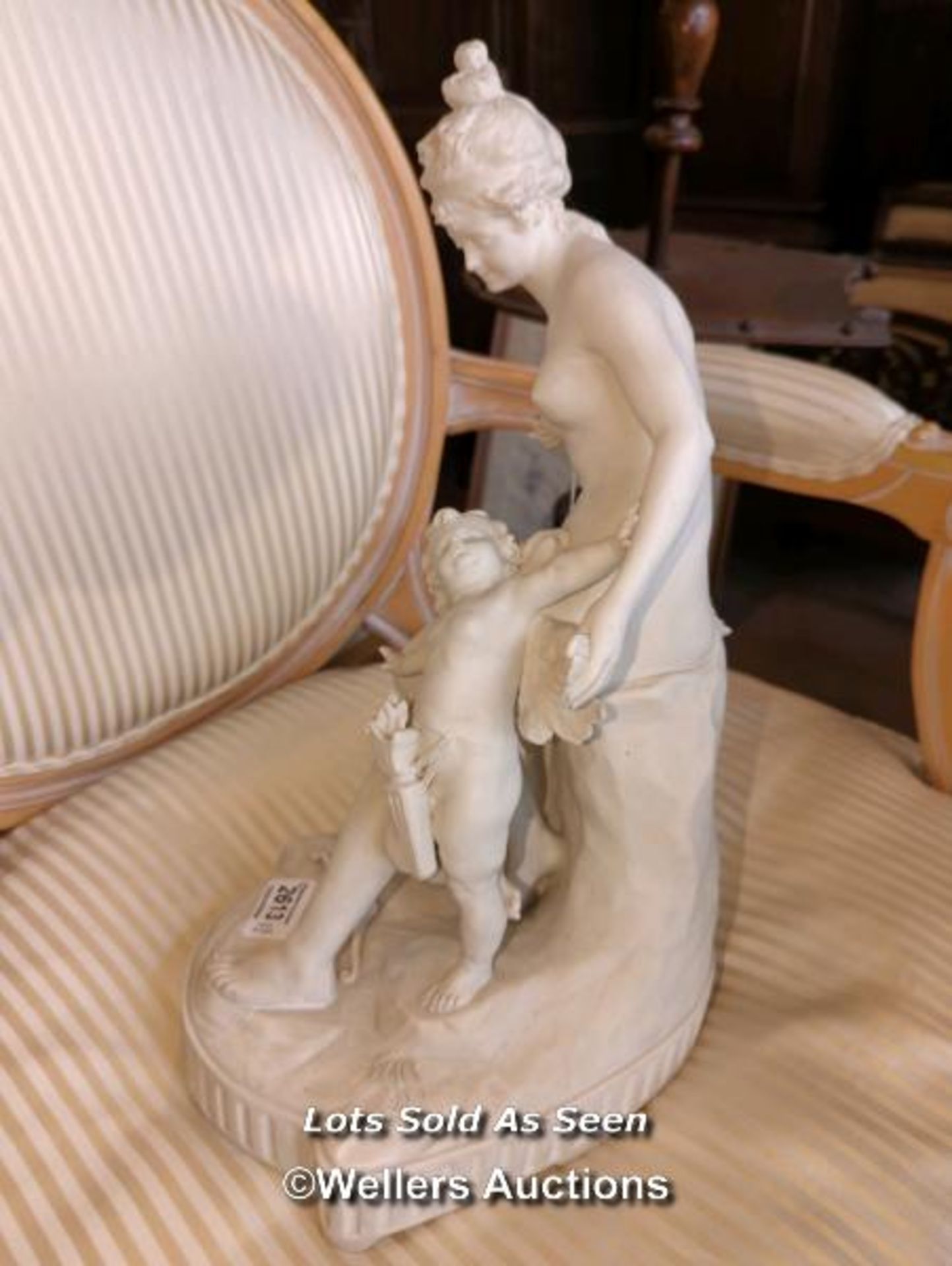 *AUSTRIAN PARIAN FIGURE OF A WOMAN WITH A CHILD, 37CM / LOCATED AT VICTORIA ANTIQUES, WADEBRIDGE, - Image 3 of 4