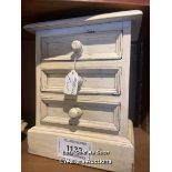 *WHITE PAINTED JEWELLERY BOX, 24CM HIGH / LOCATED AT VICTORIA ANTIQUES, WADEBRIDGE, PL27 7DD