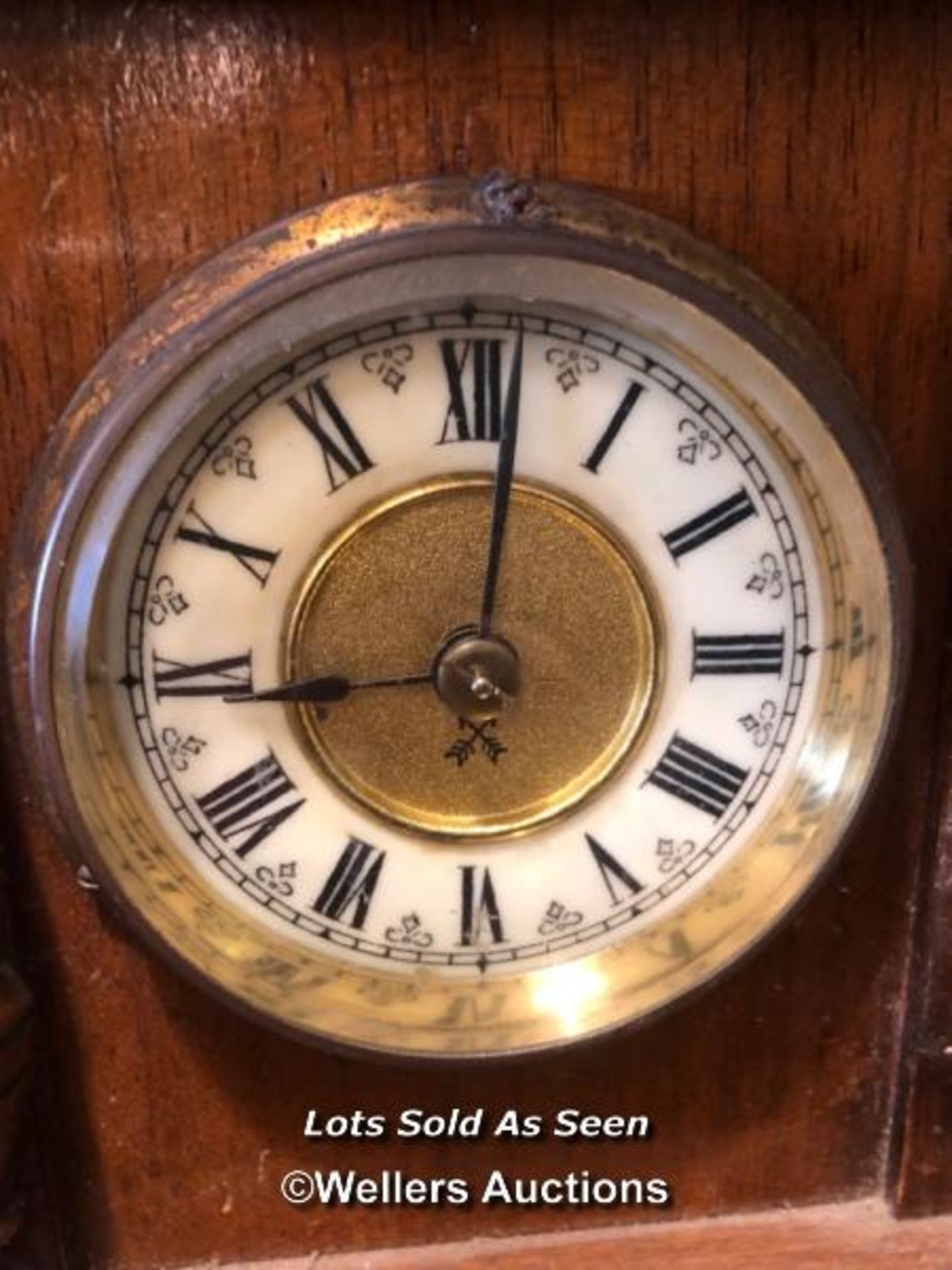 *MAHOGANY CASED CLOCK AND BAROMETER / LOCATED AT VICTORIA ANTIQUES, WADEBRIDGE, PL27 7DD - Image 3 of 4