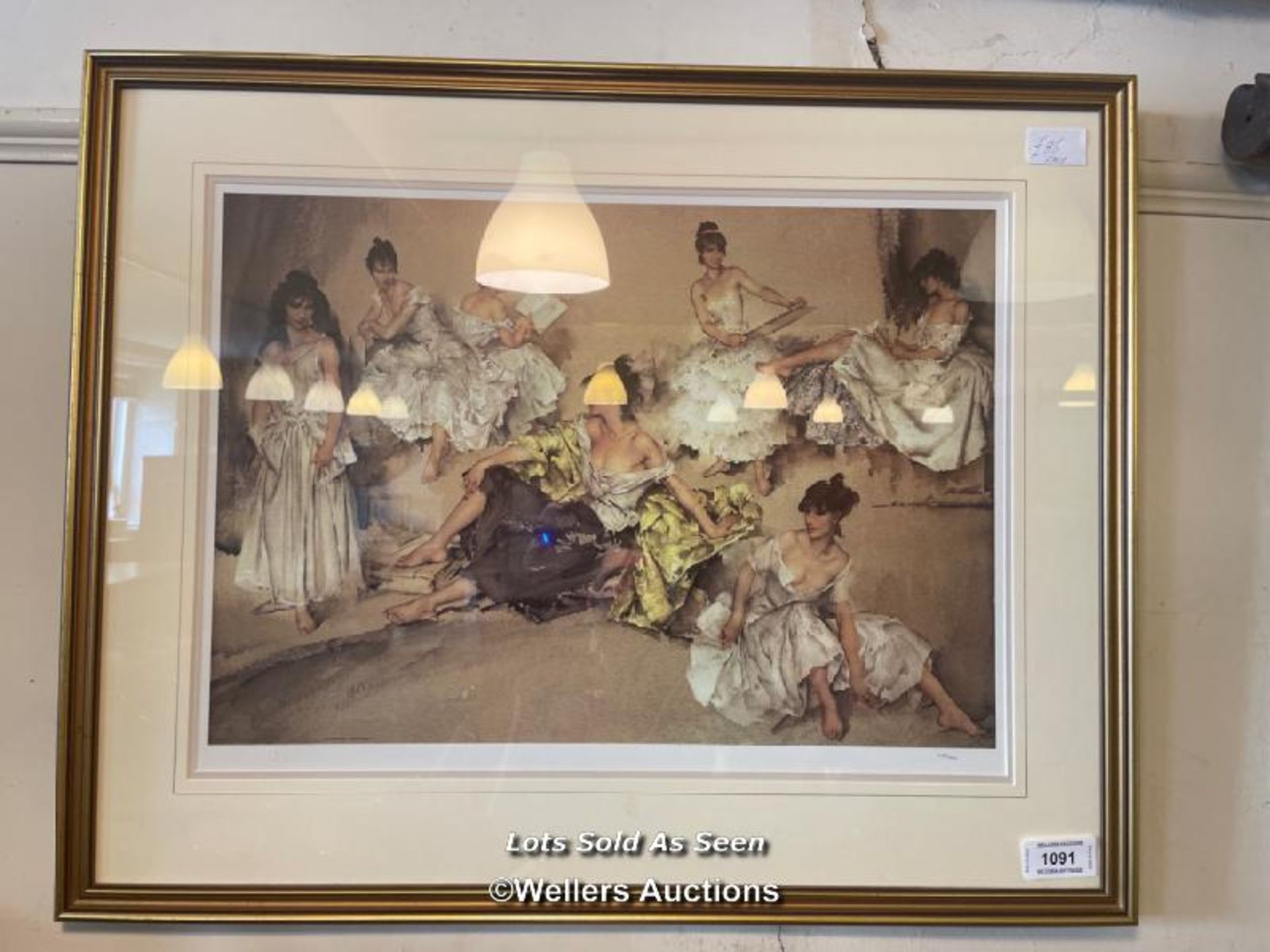 *FRAMED AND GLAZED LIMITED EDITION PRINT OF LADIES 419/850 BY W. RUSSELL FLINT, 70 X 50CM /