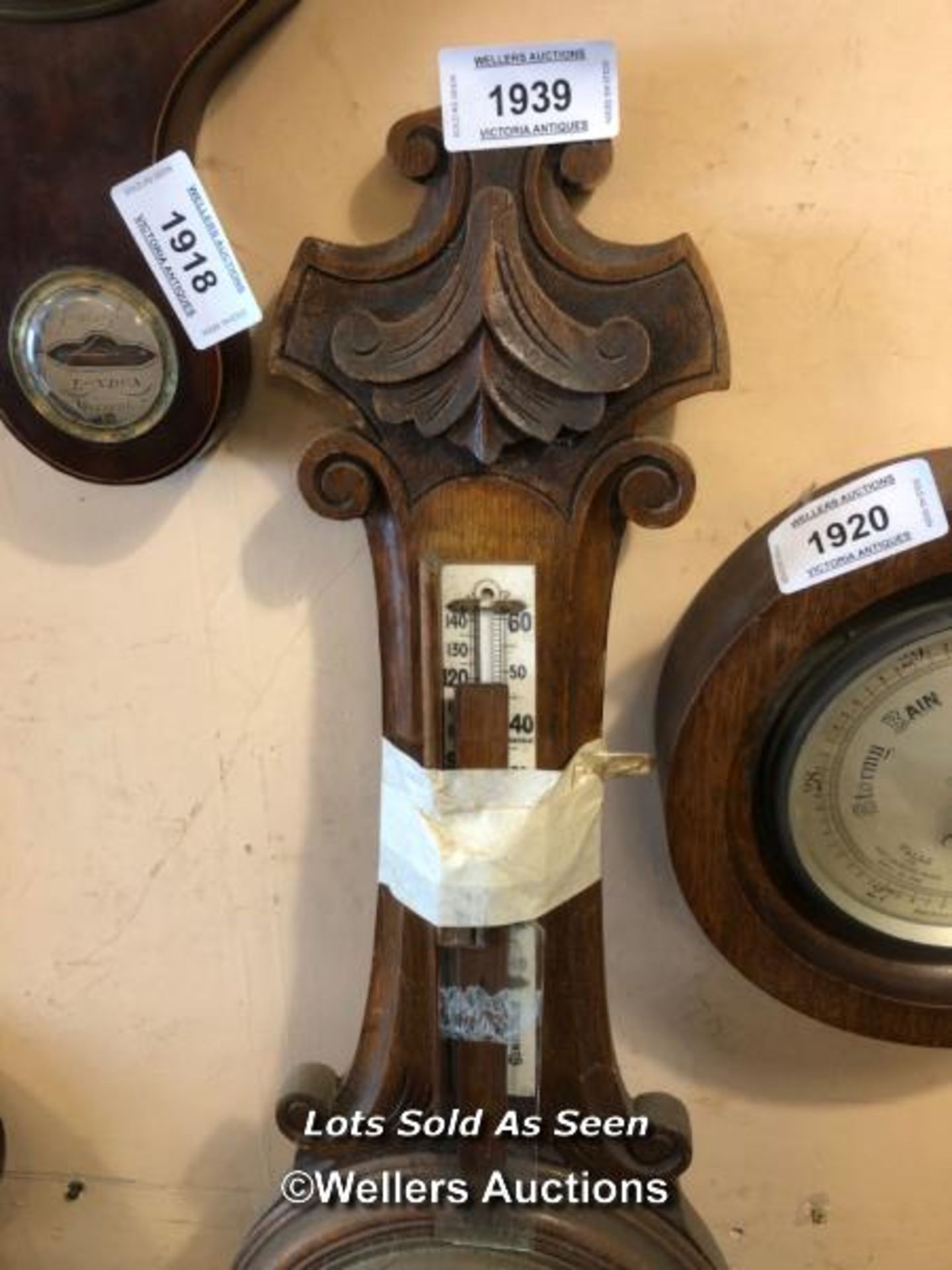 *BANJO BAROMETER / LOCATED AT VICTORIA ANTIQUES, WADEBRIDGE, PL27 7DD - Image 3 of 3