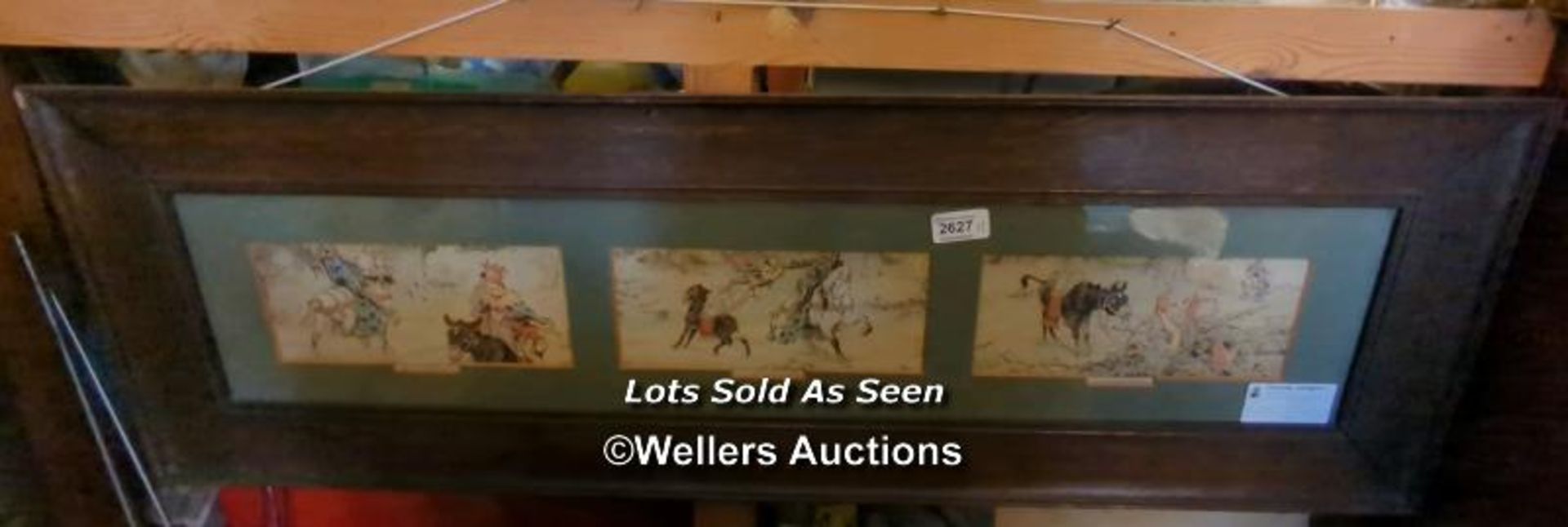 *THREE 1920S DONKEY PRINTS, FRAMED AS ONE, 97.5CM WIDE / LOCATED AT VICTORIA ANTIQUES, WADEBRIDGE, - Image 2 of 5
