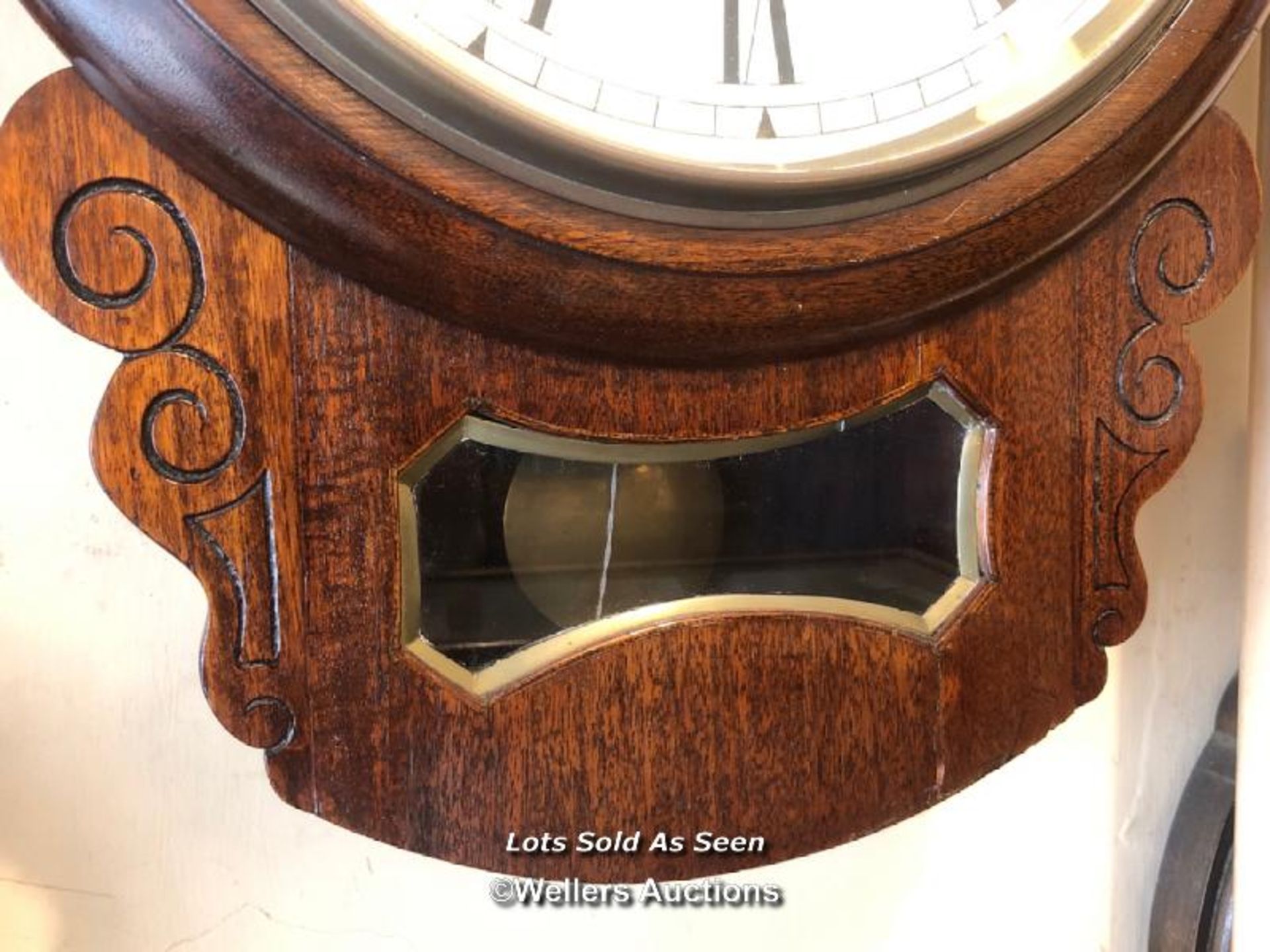 *VICTORIAN MAHOGANY DROP DIAL WALL CLOCK / LOCATED AT VICTORIA ANTIQUES, WADEBRIDGE, PL27 7DD - Image 2 of 2