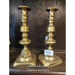 *PAIR OF VICTORIAN BRASS CANDLESTICKS / LOCATED AT VICTORIA ANTIQUES, WADEBRIDGE, PL27 7DD