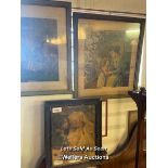 *THREE FRAMED AND GLAZED PRINTS MAINLY OF CHILDREN / LOCATED AT VICTORIA ANTIQUES, WADEBRIDGE,