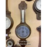 *CARVED OAK BANJO BAROMETER / LOCATED AT VICTORIA ANTIQUES, WADEBRIDGE, PL27 7DD