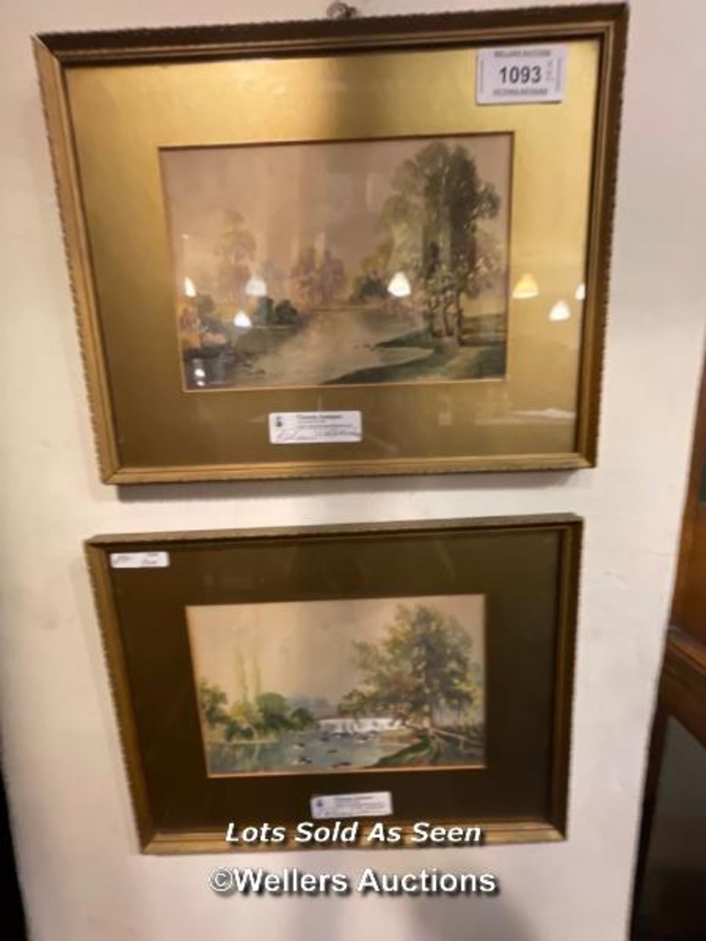 *CIRCA 1928, TWO FRAMED AND GLAZED WATERCOLOURS BY C. W. KIDGER, 26 X 17.5CM / LOCATED AT VICTORIA
