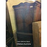 LARGE CORNER CABINET, TWO OVER TWO CUPBOARD DOORS, 34 X 18 X 74 INCHES / LOCATED AT VICTORIA