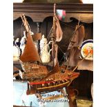 *MODEL OF AN OLD FRIGATE, 52CM HIGH / LOCATED AT VICTORIA ANTIQUES, WADEBRIDGE, PL27 7DD