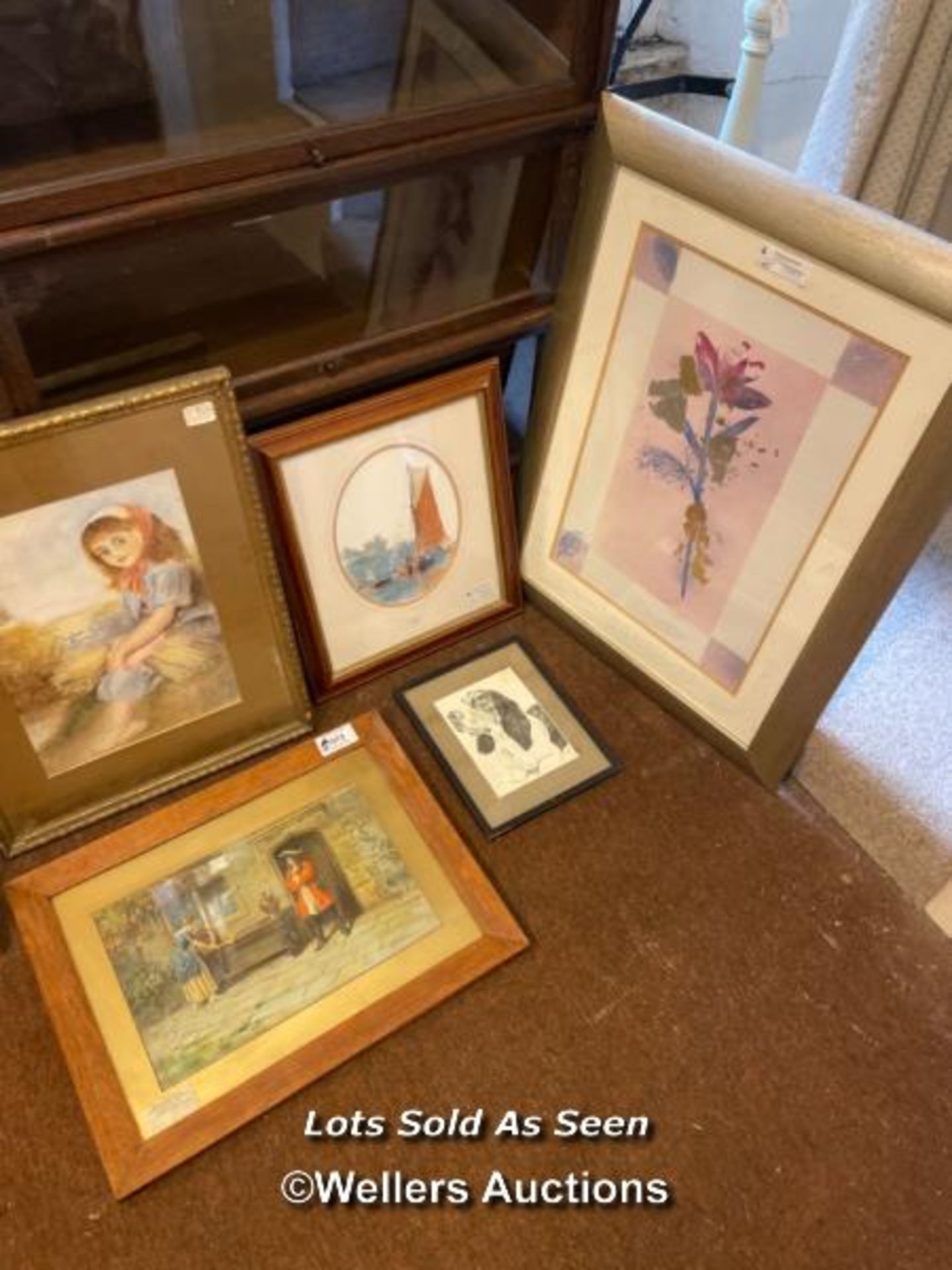 *FIVE ASSORTED FRAMED AND GLAZED PICTURES AND PRINTS / LOCATED AT VICTORIA ANTIQUES, WADEBRIDGE, - Image 2 of 3