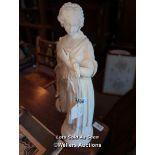 *PARIAN FIGURE OF A CLASSICAL GREEK WOMAN, 38CM / LOCATED AT VICTORIA ANTIQUES, WADEBRIDGE, PL27