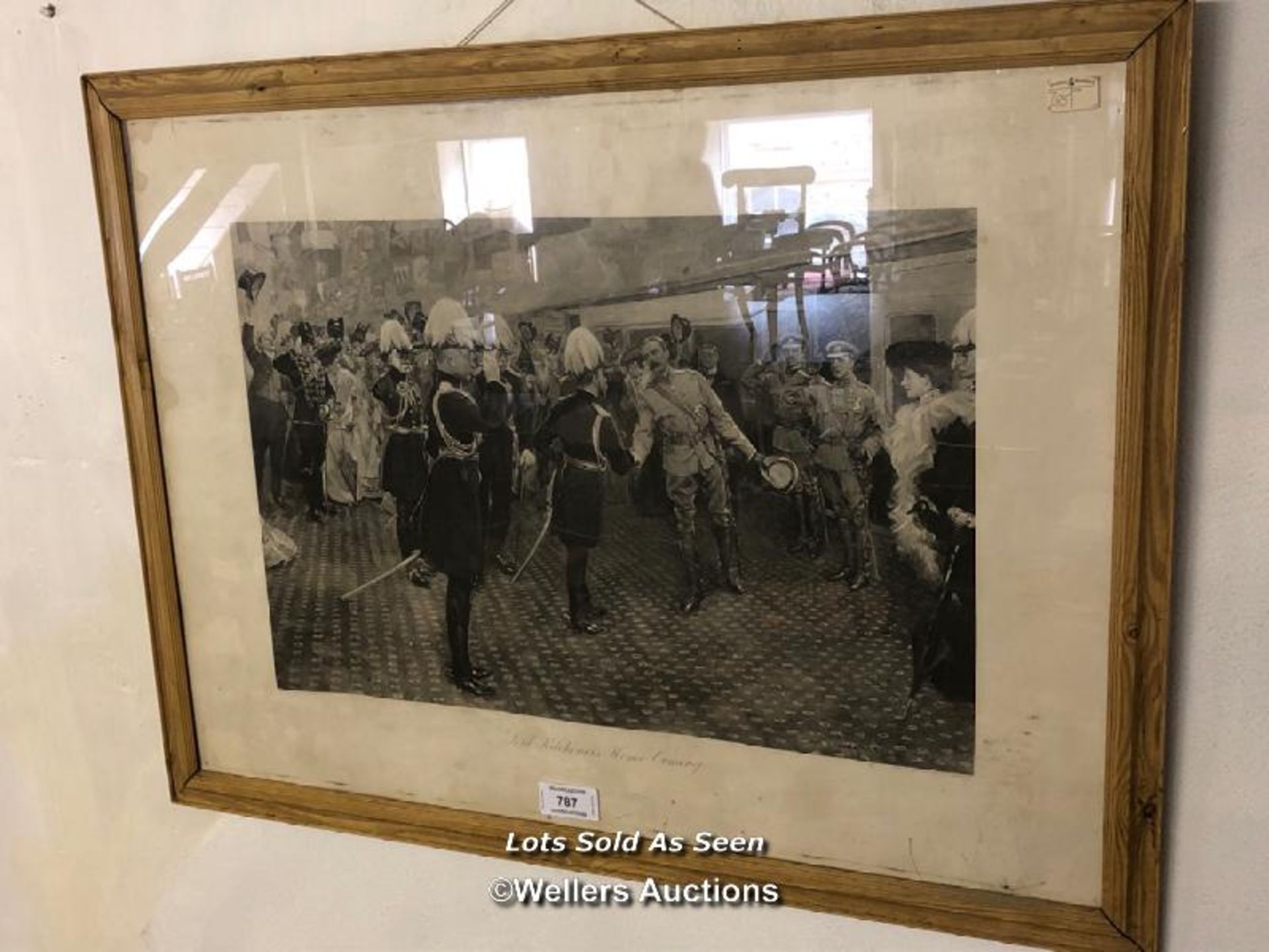 *FRAMED AND GLAZED PRINT OF LORD KITCHENER'S HOMECOMING, 104 X 78CM / LOCATED AT VICTORIA