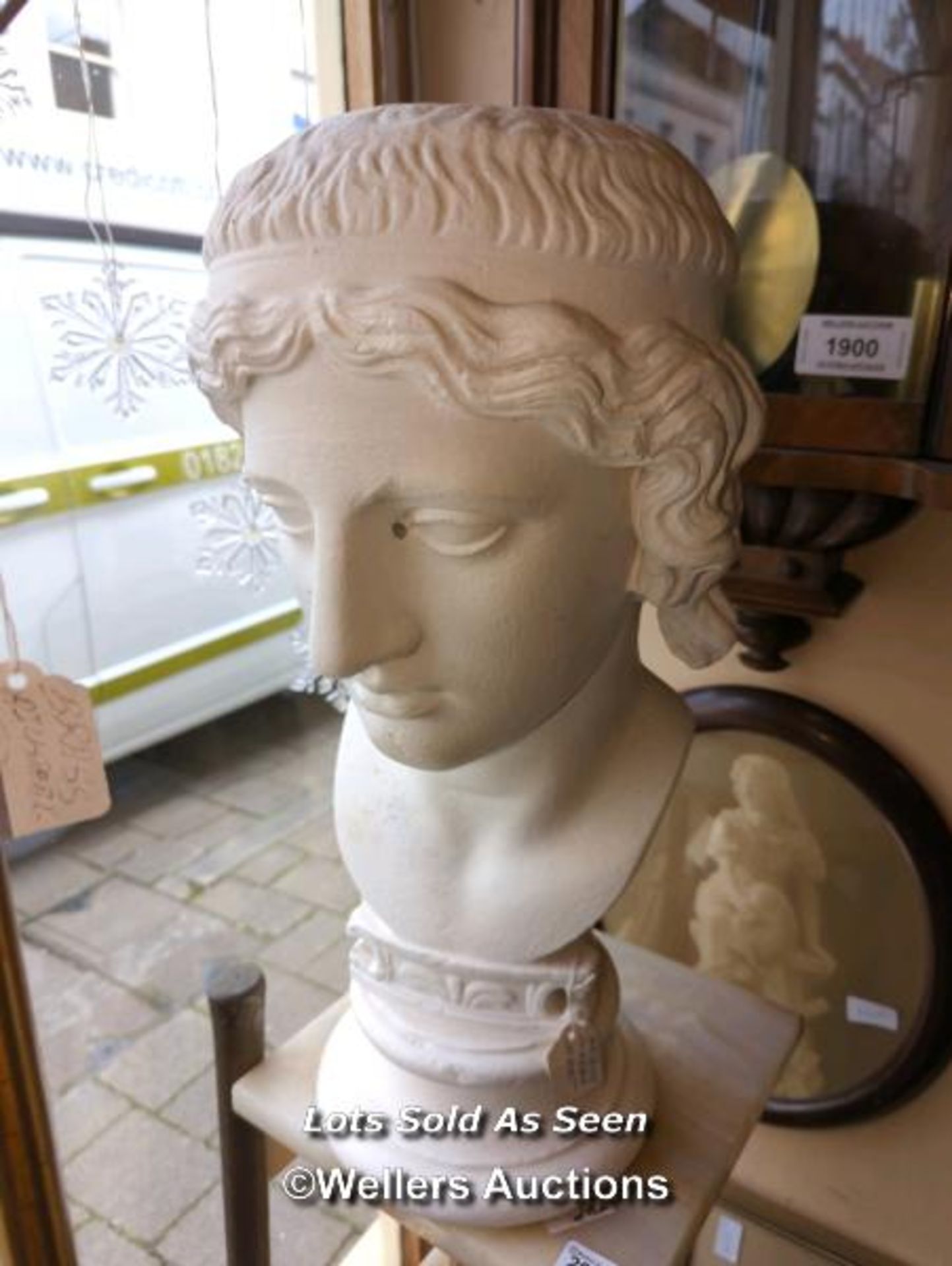 *PLASTER BUST OF ARTEMIS, 52CM / LOCATED AT VICTORIA ANTIQUES, WADEBRIDGE, PL27 7DD