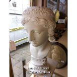 *PLASTER BUST OF ARTEMIS, 52CM / LOCATED AT VICTORIA ANTIQUES, WADEBRIDGE, PL27 7DD