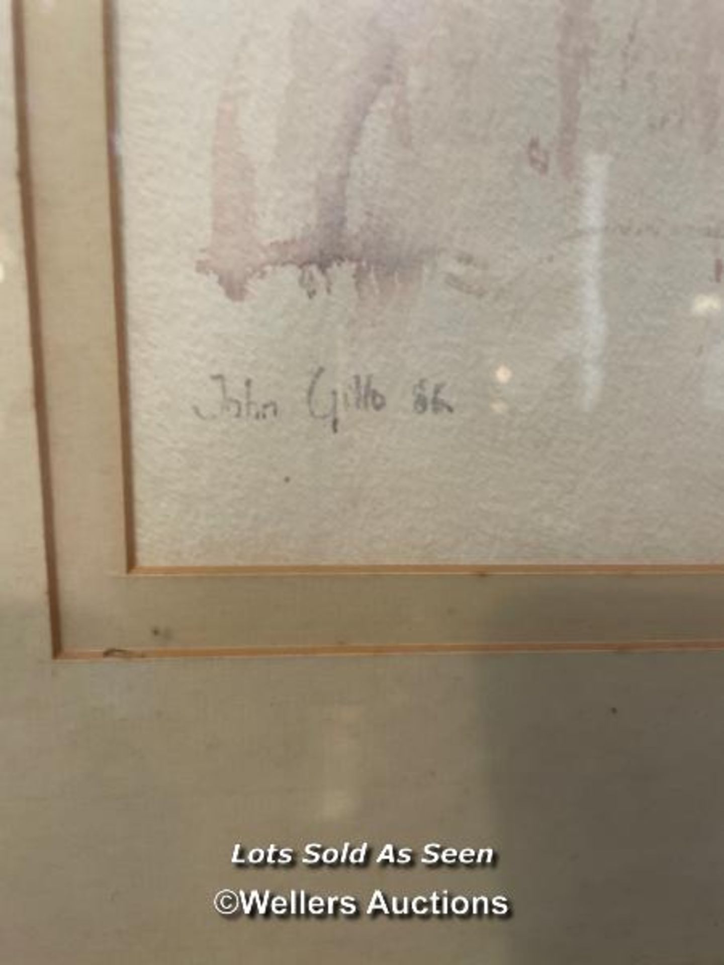 *FRAMED AND GLAZED WATERCOLOUR OF A NUDE BY JOHN GILLO, 33 X 37CM / LOCATED AT VICTORIA ANTIQUES, - Image 2 of 2