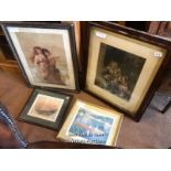 *4X ASSORTED FRAMED AND GLAZED PRINTS / LOCATED AT VICTORIA ANTIQUES, WADEBRIDGE, PL27 7DD