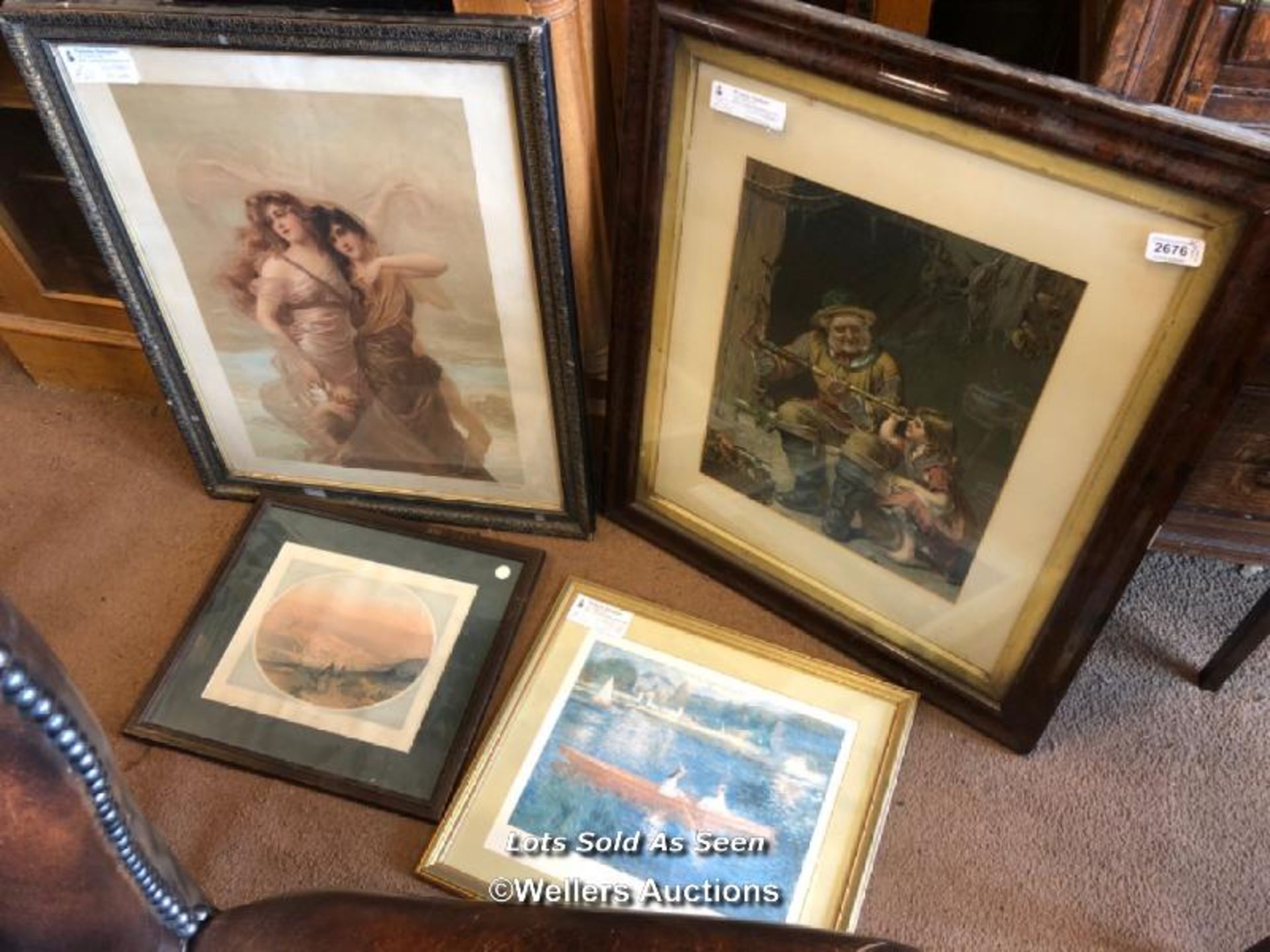 *4X ASSORTED FRAMED AND GLAZED PRINTS / LOCATED AT VICTORIA ANTIQUES, WADEBRIDGE, PL27 7DD