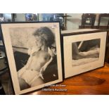 *TWO FRAMED AND GLAZED ADULT THEMED PRINTS / LOCATED AT VICTORIA ANTIQUES, WADEBRIDGE, PL27 7DD